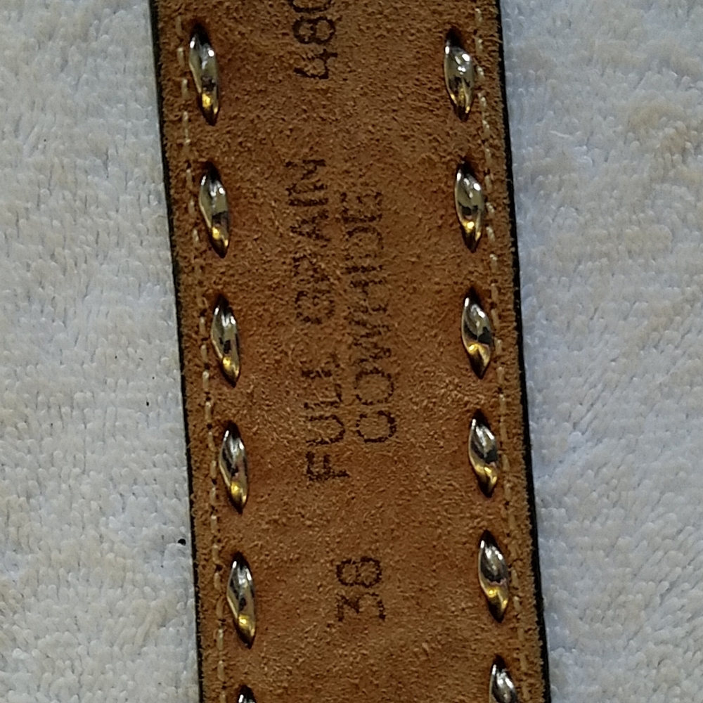 Beautiful Custom Made Leather Belt with Sterling Silver Plated Buckle - Picture 3 of 5